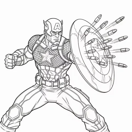 25 Tranh bé tập tô dáng Captain America giơ khiên tạo cảm giác tự tin cho trẻ