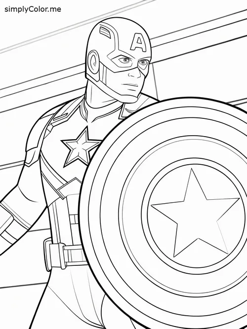 28 Trang học tô màu Captain America thích hợp giờ chơi cuối tuần vui