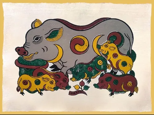 3 Trang học tô màu hình tượng lợn âm dương rất dễ thương