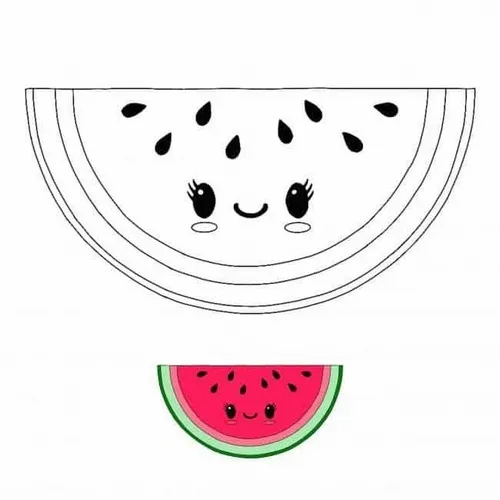 4 Tranh tô màu dưa hấu cho bé khám phá màu sắc trái cây