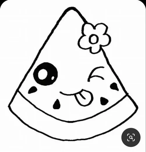 18 Tờ giấy tô màu dưa hấu viền trắng tạo cảm giác mềm mại