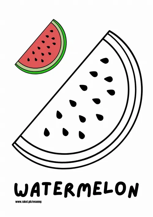 1 Tranh tô màu dưa hấu đỏ mọng giúp bé yêu sắc đỏ xanh tự nhiên