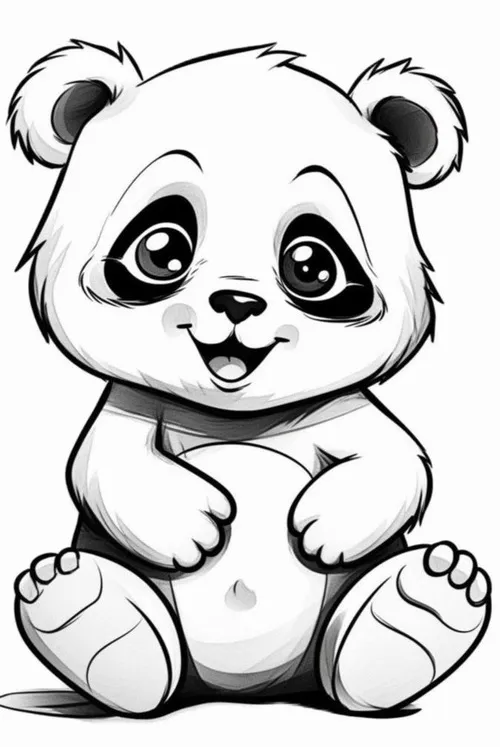 25 Hoạt động tô màu gấu trúc cầm ô lá tre tránh nắng đáng yêu