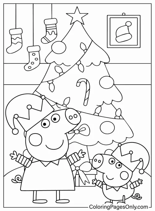 Hoạt động tô màu lợn Peppa khám phá nhà cây sau vườn.