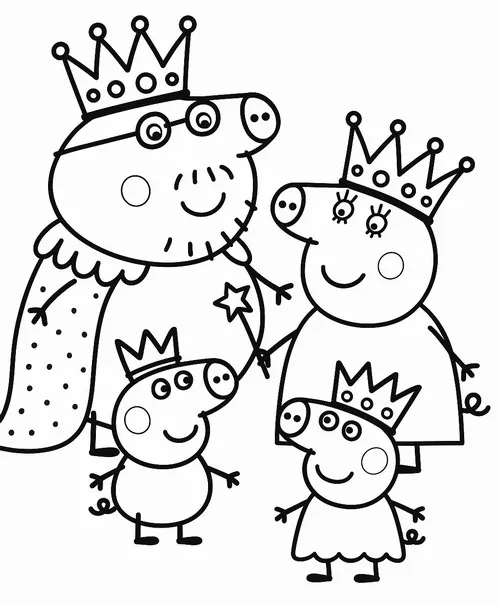 Hình tô màu bé Peppa ăn kem dâu mát lạnh dễ thương.