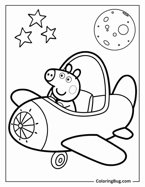 Tranh tô màu lợn Peppa chơi bóng với bạn Candy Cat.