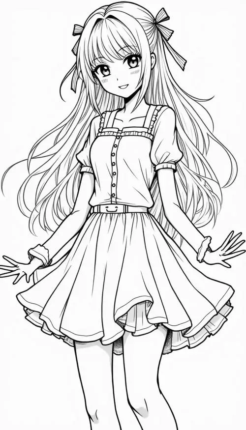 13 Bộ hình tô màu học sinh phong cách anime Nhật Bản
