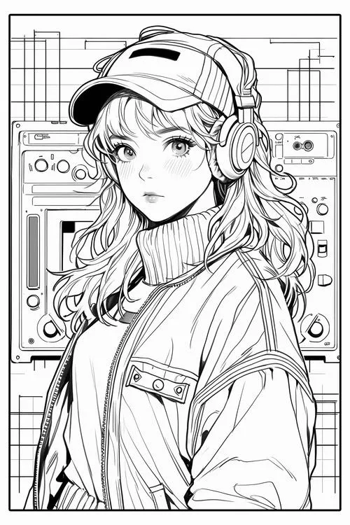 3 Tranh tô màu anime học sinh với mắt to tròn dễ thương