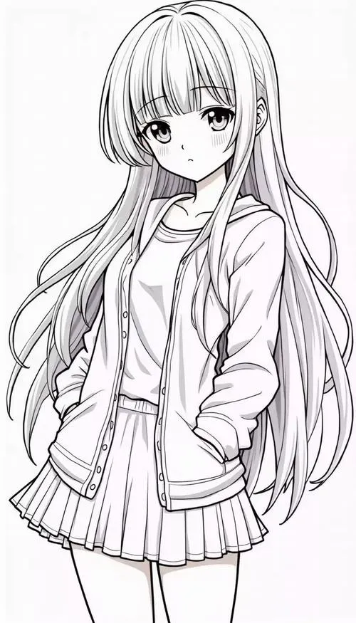 9 Trang học tô màu học sinh anime cho bé dễ tập trung