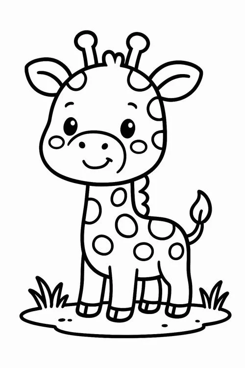 Trang tô màu động vật hươu chấm bi đứng giữa thiên nhiên