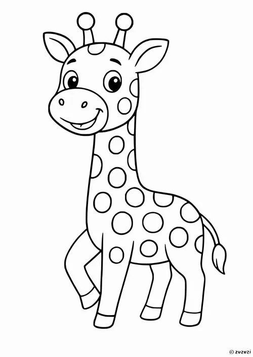 Tô màu sáng tạo hươu cao cổ dễ thương cho bé 5 tuổi