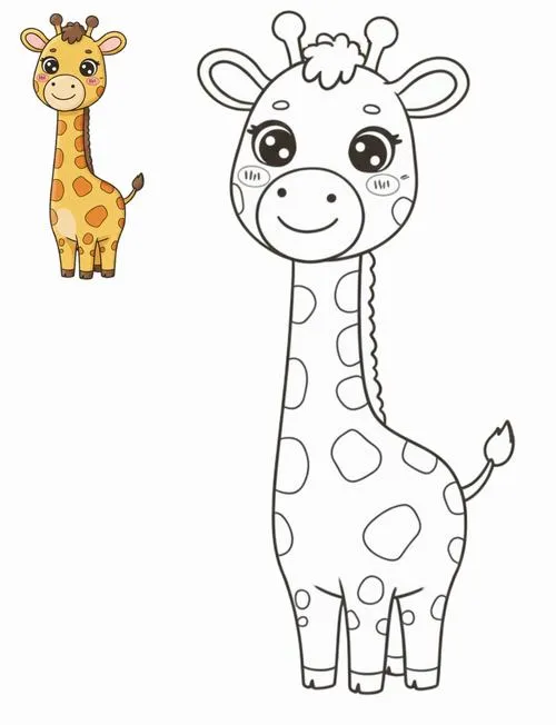 Hoạt động tô màu bạn hươu dễ thương cổ vươn cao nhẹ nhàng