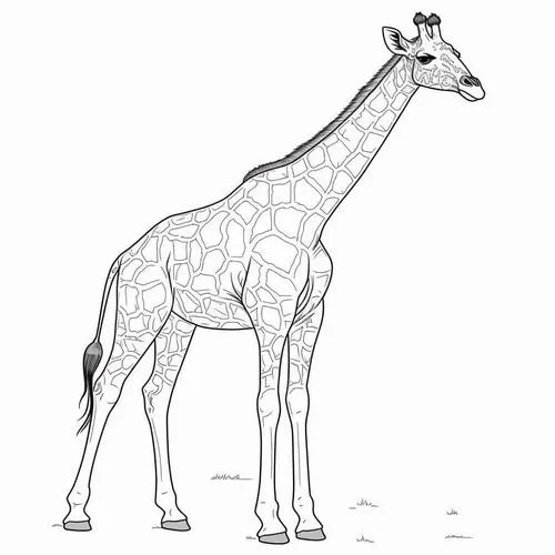 Tờ giấy tô màu hươu cổ dài mắt tròn tai nhỏ cho trẻ 4 tuổi