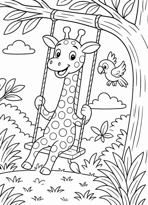 Hình tô màu bạn hươu dễ thương cho bé 3 tuổi