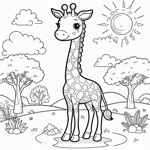 Cách tô hươu cao cổ đơn giản cho bé 3 tuổi