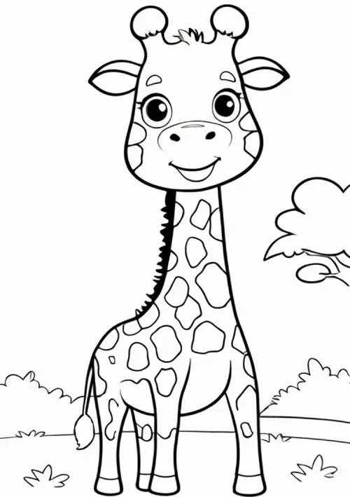 Tô màu hươu cao cổ vừa học vừa chơi cho bé tại nhà