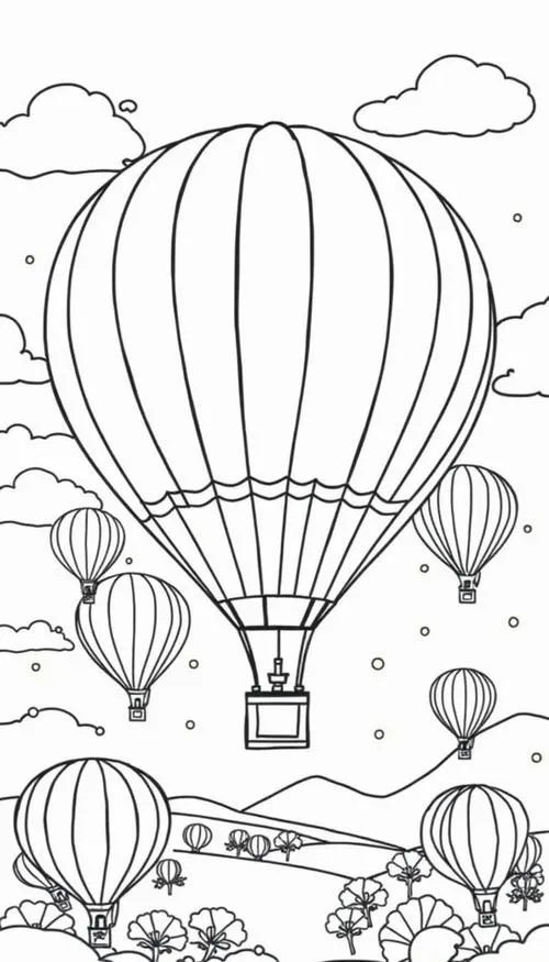 In hình tập tô khinh khí cầu du ngoạn trên bầu trời