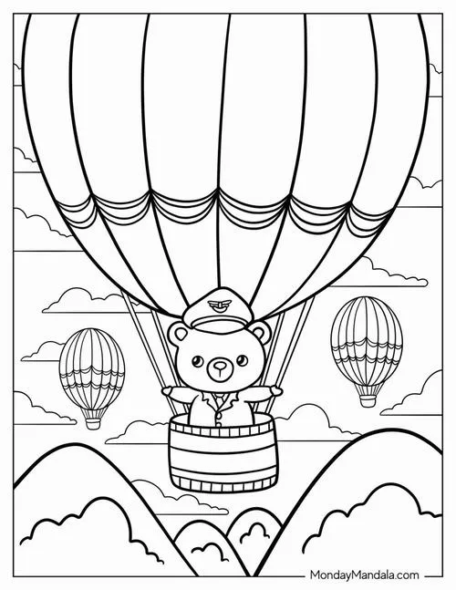 Hoạt động tô màu khinh khí cầu bay cao cho trẻ 4 tuổi
