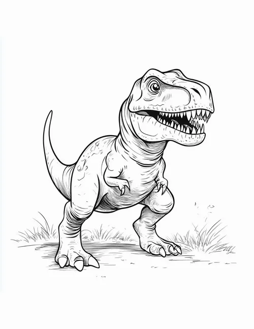 13 Khám phá sức mạnh T Rex qua những trang tô màu sống động cho bé