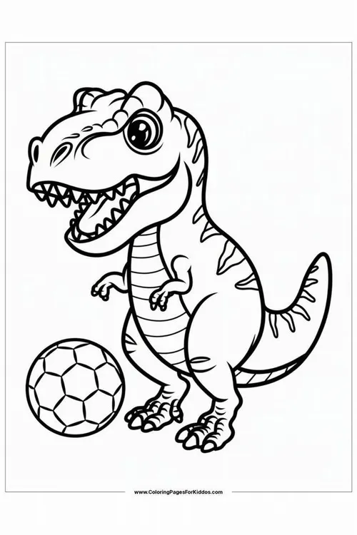 6 Tranh tô màu khủng long bạo chúa với hàm răng sắc cực cuốn bé nhỏ.