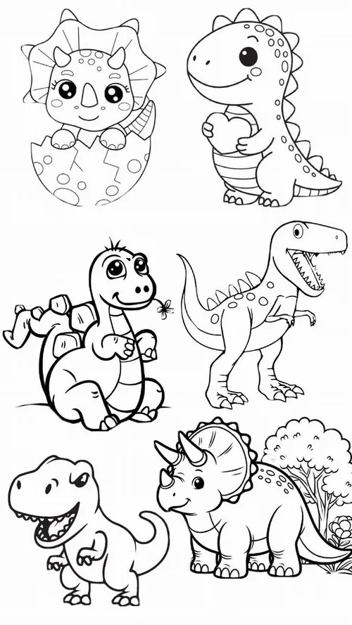 124 Bức tranh tô T Rex dũng mãnh giúp bé thêm tự tin