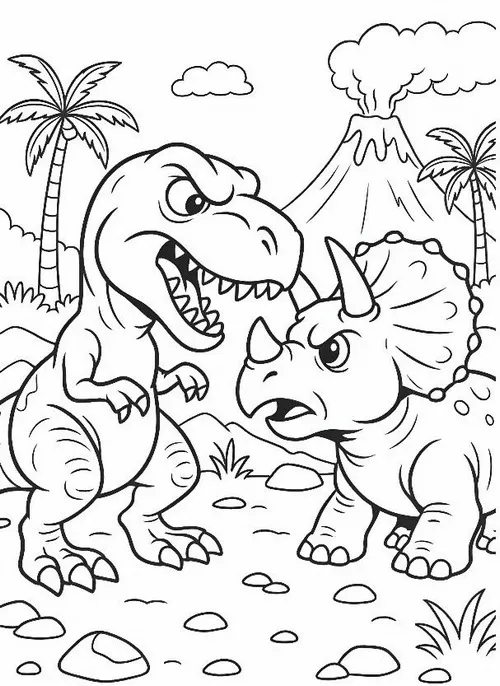 123 Tải tranh tập tô khủng long mẹ và khủng long con cực dễ thương