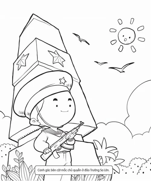 3 Trang tô màu lá cờ với sao vàng rõ nét