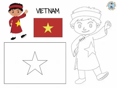 5 Tô màu vui lá cờ Việt Nam nét chuẩn dễ tô
