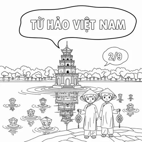 9 Những mẫu tranh lá cờ đơn giản cho bé bắt đầu tập tô