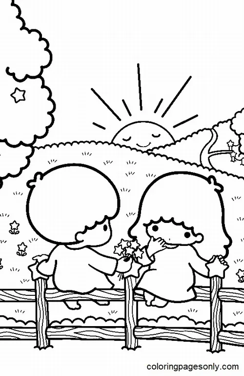 Trang tập tô Kiki Lala bay trên mây rất dễ thương.