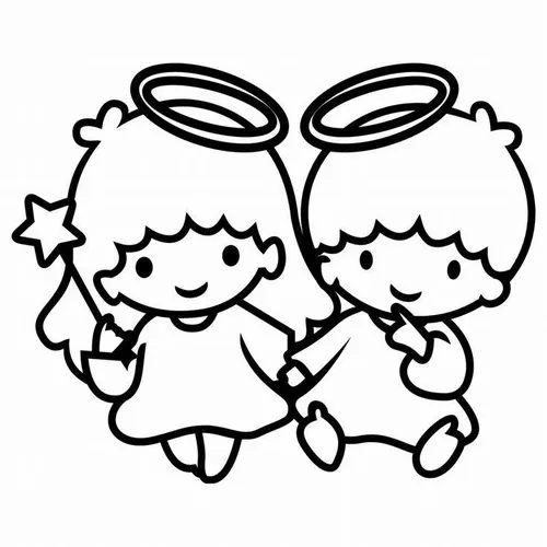 38 Tranh Tô Màu Little Twin Stars (Kiki & Lala) giúp bé chạm vào thế giới mây sao