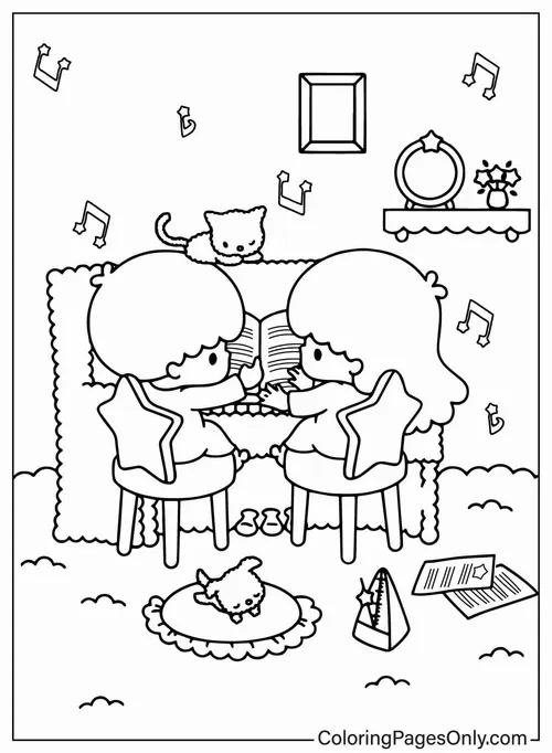 Hoạt động tô màu đôi sao nhỏ với đũa phép lấp lánh.