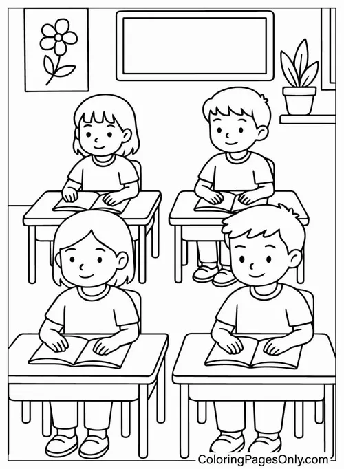 Cách tô lớp học sáng nhờ ánh đèn trần và tường vàng nhẹ