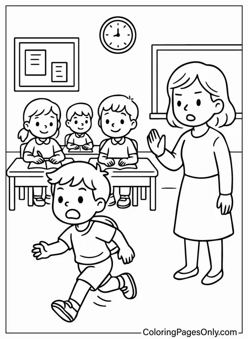 In hình tập tô kệ sách nhiều màu làm lớp học sinh động