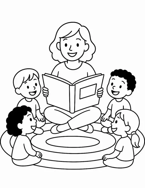 Tờ giấy tô màu giờ ra chơi nhẹ nhàng bé cười tít mắt