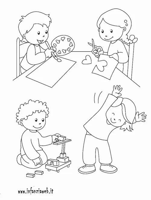 Tô màu vui lớp học nắng nhẹ chiếu qua cửa tạo không khí thích