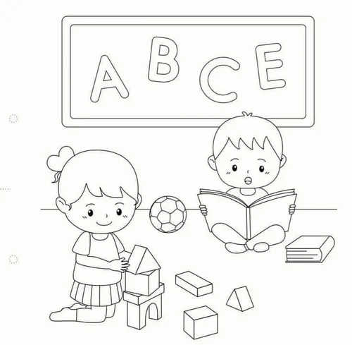 Tờ giấy tô màu góc sáng tạo với giá sách rực rỡ cho trẻ 4 tuổi