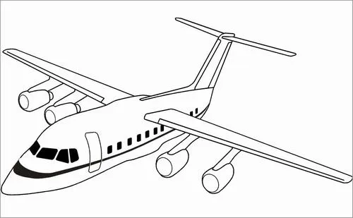 Bộ tranh tô màu máy bay nét tròn an toàn cho tay bé