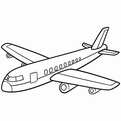 Máy bay hoạt hình đáng yêu trong bộ tranh tô màu cho bé nhỏ