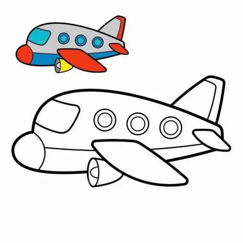 Tranh tô màu máy bay thân thiện giúp bé vừa chơi vừa học
