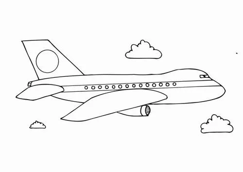 Bộ tranh tô màu máy bay nét to giúp bé tập tô không lem