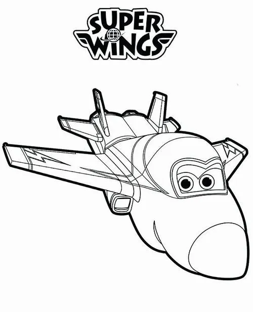 Trẻ học tô màu máy bay Super Wings cho trẻ 4 tuổi