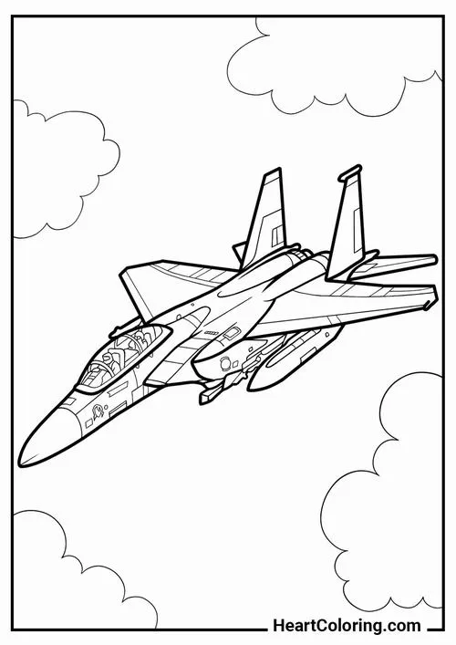 Tranh máy bay chiến đấu nét rõ dễ tô cho trẻ em