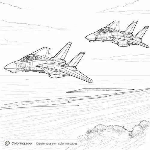 Cùng bé tô màu máy bay chiến đấu và tưởng tượng làm phi công