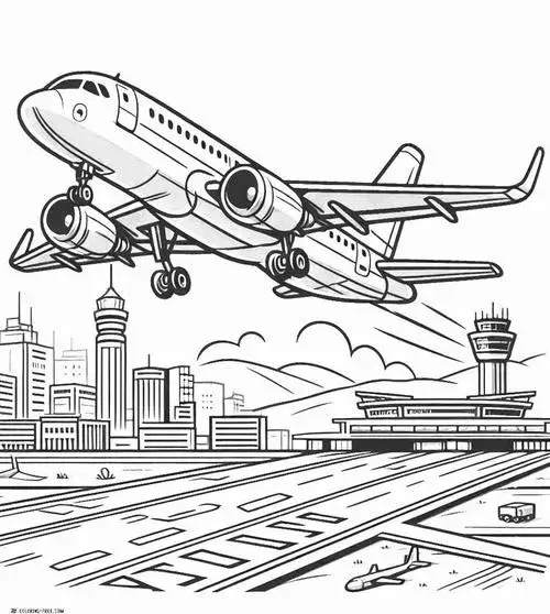 Tô màu vui máy bay và bản đồ thế giới