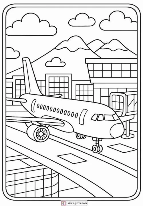 Tranh tô màu máy bay nhiều lớp hình ảnh cho bé lớn