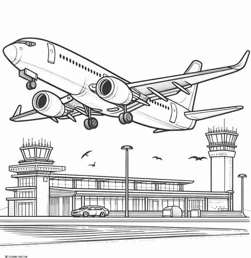 Bộ tranh tô màu máy bay giúp bé học phối màu có chủ đích