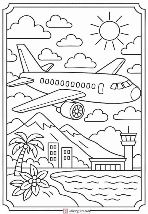 Mẫu tranh tô màu máy bay cho bé 5 6 tuổi cho trẻ 6 tuổi