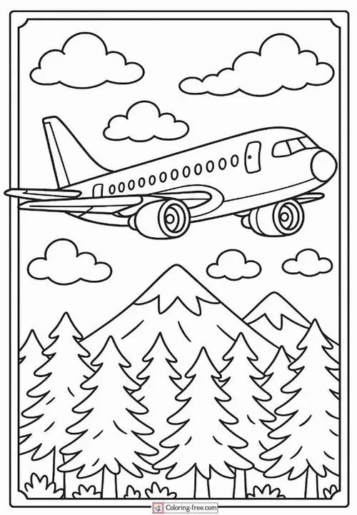 Trang học tô màu máy bay nhìn từ trên cao