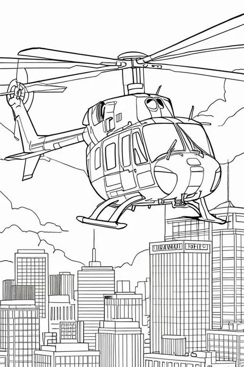 Hoạt động tô màu trực thăng quân đội thân máy chắc chắn mạnh mẽ